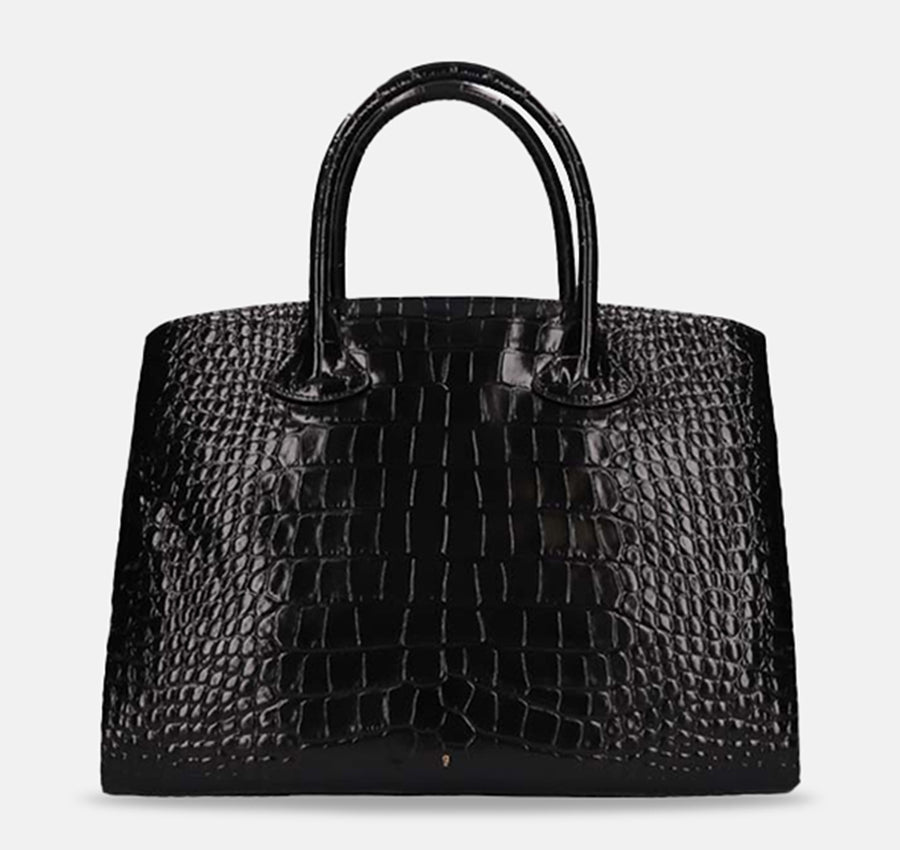 Rufos Bag - Black (Croc Embossed)