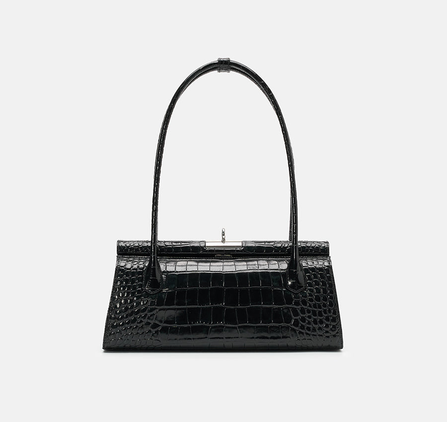 Como Bag - Black (Croc Embossed)