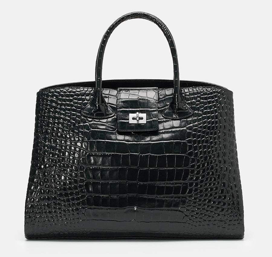 Rufos-LE Bag - Black (Croc Embossed)