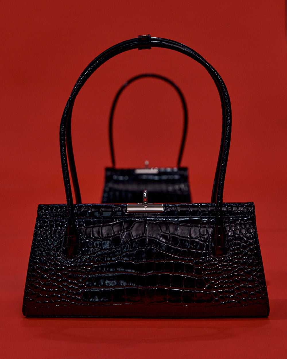 Como Bag - Black (Croc Embossed)