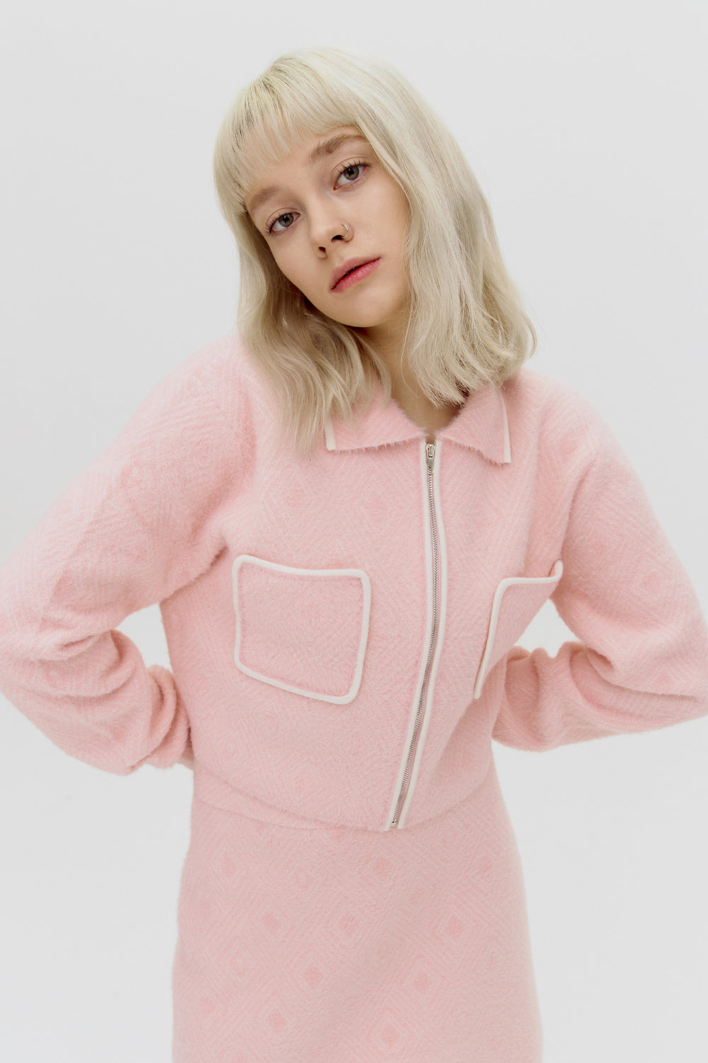 Anna Sorbet Pink knit Jacket