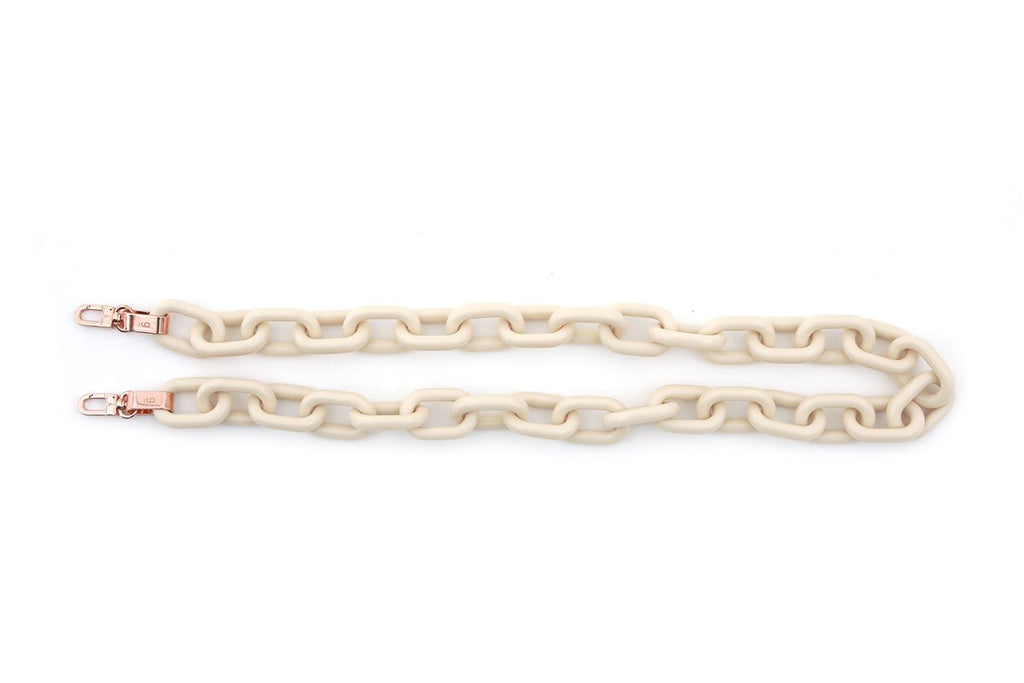 Ivory Candy Chain Strap with Rose Gold Tone Metal - gu_de
