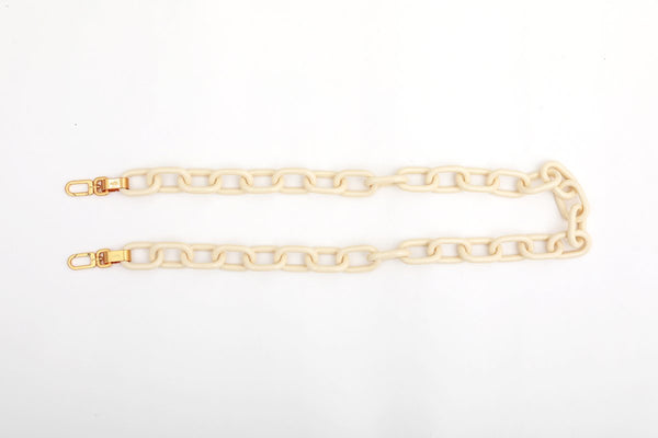 Ivory Candy Chain Strap with 24K Satin Gold Tone Metal - gu_de