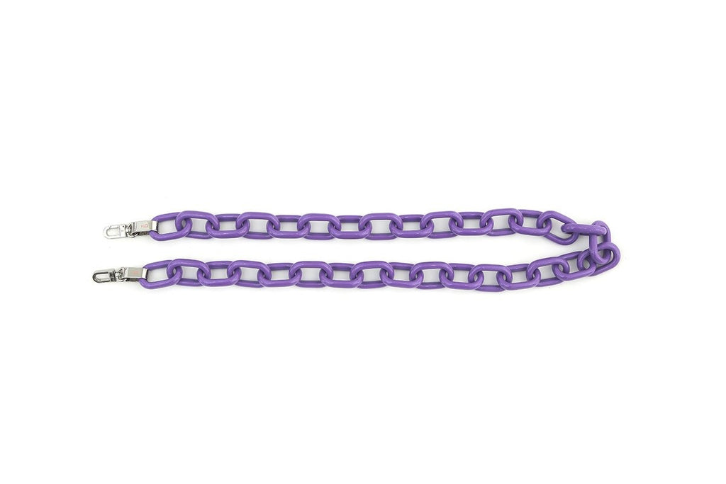 Purple Candy Chain Strap with Silver Tone Metal - gu_de