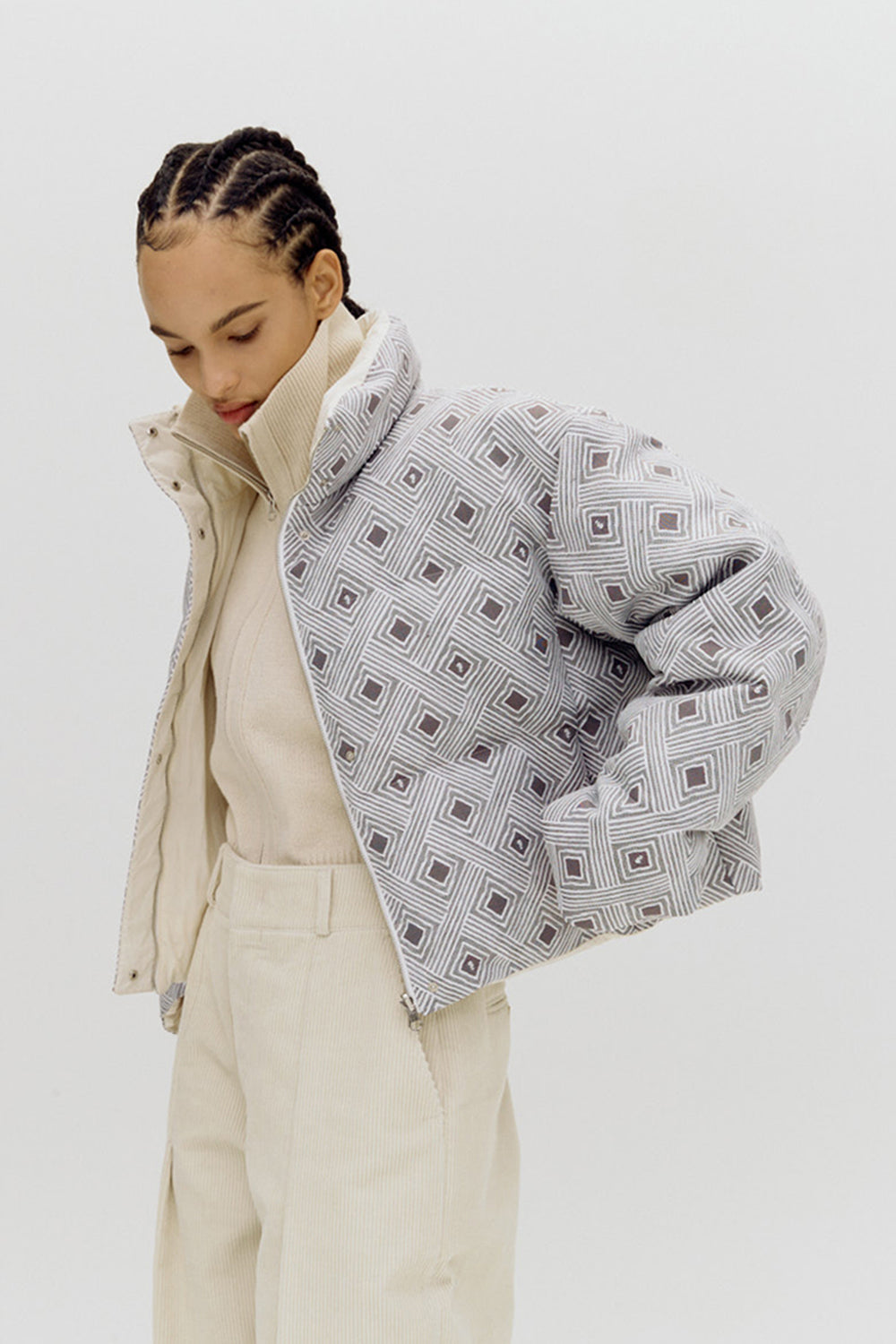 Melvin Reversible Jacquard Puffer Jacket