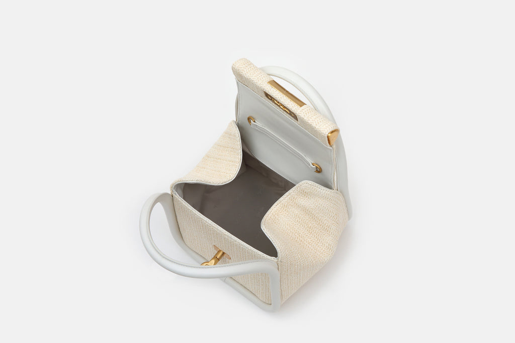 GU_DE Love Bag Twist-lock Tote in White