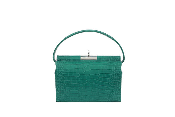 Milky Green Croc-Embossed Leather Bag– Official International