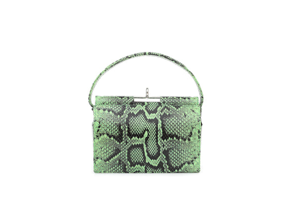 Milky Lime Green Python Embossed Leather Bag– Official